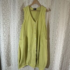 Fenini Green Sleeveless Dress Women's Size Large Comfort Stretch